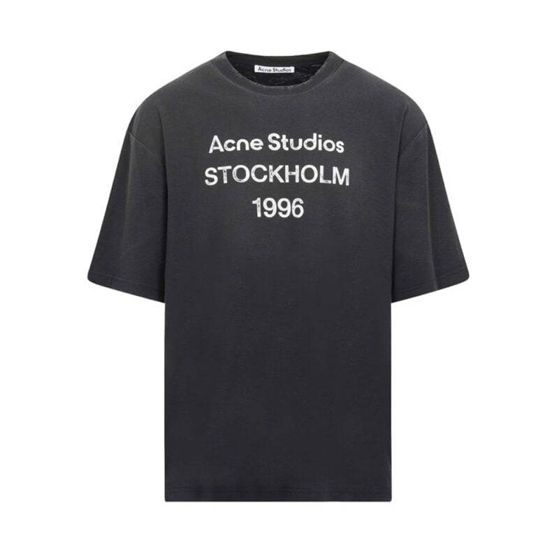 Acne Studios 1996 Logo T-Shirt in Black - Unisex Cotton/Hemp Tee
